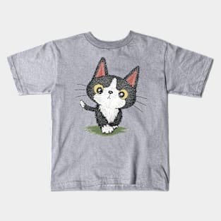 Black kitten walking Kids T-Shirt